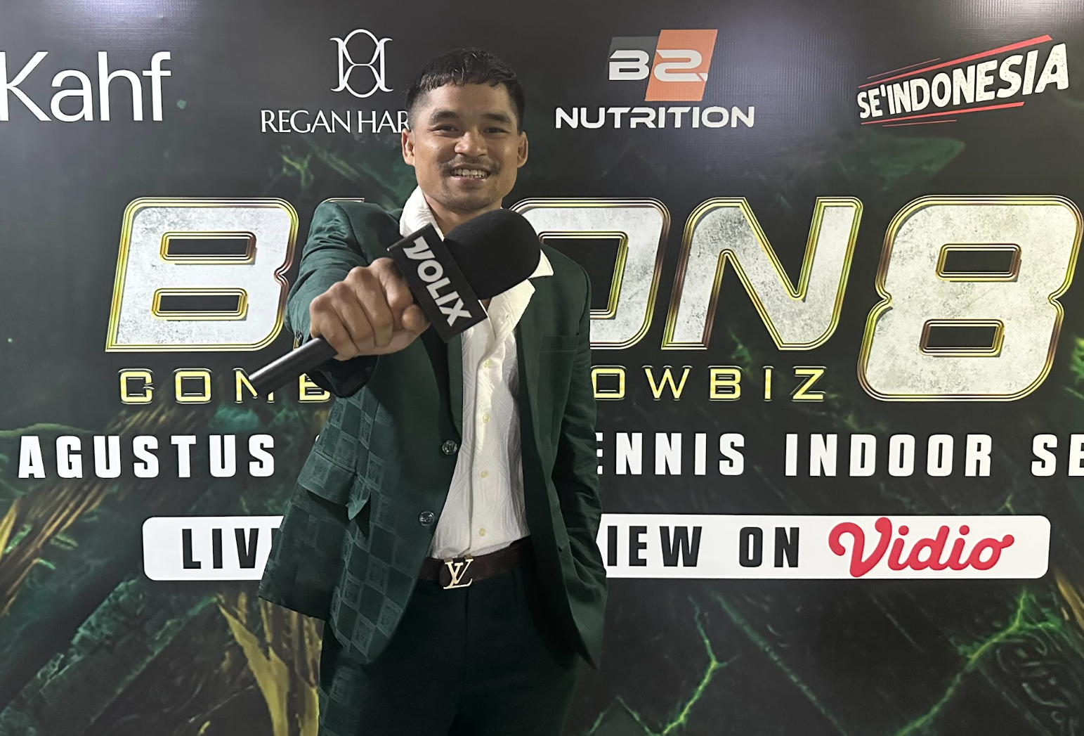 Jeka Saragih Saat Ditemui H-1 Debut BYON Combat Showbiz Vol.8 di Kawasan Senayan pada Jumat (28/8)